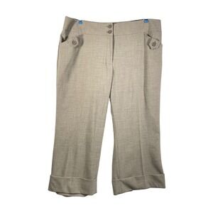 Lane Bryant Crop Pants Button Pocket Cuffed Hem Plus Size 20‎